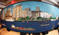 World's Largest Mosaic Made out of Over 1 Million Recycled Mardi Gras Beads 